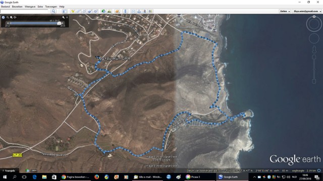 De inloopwandeling naar de camping.