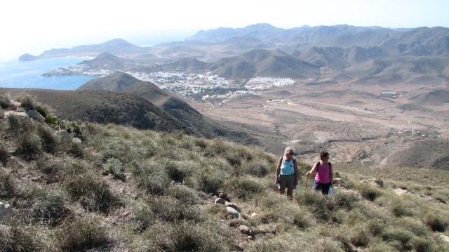 Halfweg een foto van Marieke en Ingrid met op de achtergrond San José.